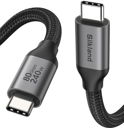 Silkland 80Gbps USB-C Compatibile con Cavo Thunderbolt 5 2M, 240W PD3.1