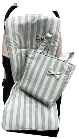 Colchoneta Carrito Bebé Universal 36x77 cm para Silla de Paseo + Bolsa – Funda Acolchada Algodón Transpirable Antideslizante, Colchoneta Verano Carro Bebé