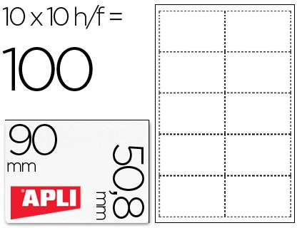TARJETA DE VISITA APLI MICROPERFORADA 200 GRS ACABADO MATE 90X50,8 MM IMPRESORA INK-JET Y LASER.