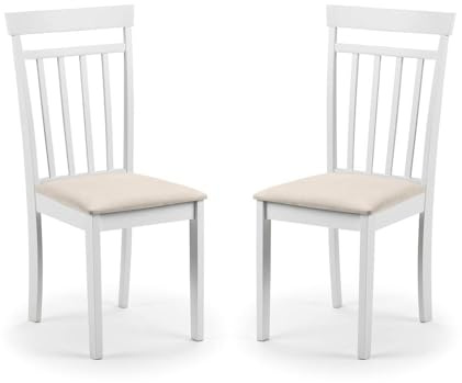 Julian Bowen White Wood Coast Dining Chairs Set of 2