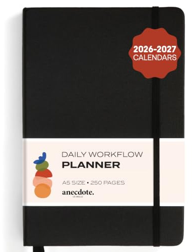 Anecdote Daily Planner w 2026-2027 Calendar, Start Anytime 26 Weeks Undated