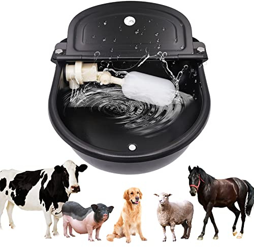 Abreuvoir Automatique pour Chien, Abreuvoir à BéTail en Acier Inoxydable avec Robinets à Flotteur pour Chevaux, Vaches, ChèVres et Moutons