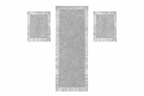 Corredocasa Set di Tris Centrini in Macramè Lavorazione Artigianale Composto da Runner e 2 Centrini Piccoli - Adatti per qualsiasi ambiente Casa -Disponibili Due Varianti Di Colori (Grigio)