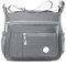 HERCMNOY Umhängetasche für Damen, Umhängetasche, Handtasche, mehrere Taschen, Nylon, Kuriertasche, grau, 28cm x 11cm x 22cm