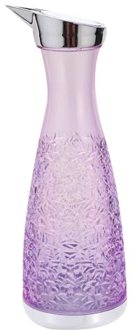 uxcell 1200ml(40.6 Oz) Acrylic Water Carafes with Lid, Transparent Juice Pitcher Water Jug, Wine Beverage Container for Water Juice Tea(Purple)