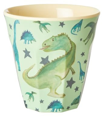 ReWu Rice Becher Medium Dinosaurier Motiv Geschirr Melamingeschirr Kindergeschirr Kinder Camping BBQ Picknick Bruchsicher BPA-frei Wiederverwendbar Plastikgeschirr 250ml