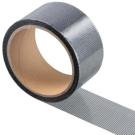 Joyan 5CMX5M Fliegengitter Reparatur Set, Ultradünner Insektenschutz für Fenster, Selbstklebend Glasfaser Reparatur Klebeband, Hohe Transparenz, Starker Kleber, Wasserdicht (Schwarz)