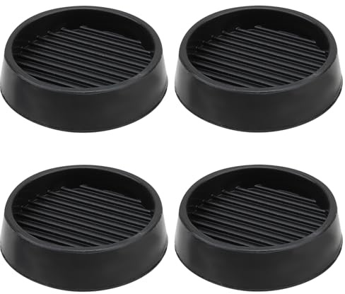 KALIONE Lot de 4 patins de meubles antidérapants en caoutchouc - Pieds de meubles antidérapants - Butoirs de lit - Protection des pieds de table et de chaise (5 x 5 cm, Noir, Ronde, Caoutchouc)