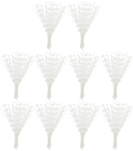 PATIKIL 4mm Pearl String Bouquet, 100 Pcs Pearl Stick Stems Bouquets Garland Spray Beaded for Bridal Beaded Wedding Party Table Decorations, White