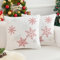 2er Set Kissenbezug Winter Kissenbezug Samt Kissenbezug Weihnachten Rot Schneeflocke Kissenbezug Weihnachten 45x45 Kissenbezug Weihnachtliche Kissenbezüge Weihnachts Kissenbezüge für Wohnzimmer