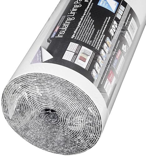 WPE® Thermal Graphite Wall Lining Paper - 10m Long [Not 7.5m Long Like Others], Thick & Durable Paste-The-Wall Insulation Roll for Energy Efficiency & Heat Protection