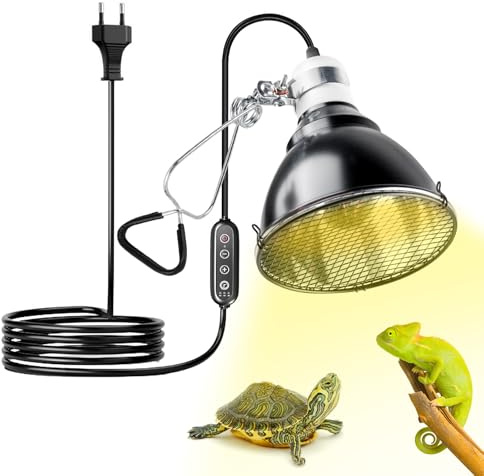 Luminaire Pour Reptile,E27 200W Lampe Chauffante Pour Terrarium En Dôme,Réflecteur De Lampe De Terrarium,Abat-Jour Pour Lampe Chauffante Pour Lampes Infrarouges,UVA UVB,Sans Ampoule,Dragons Barbus