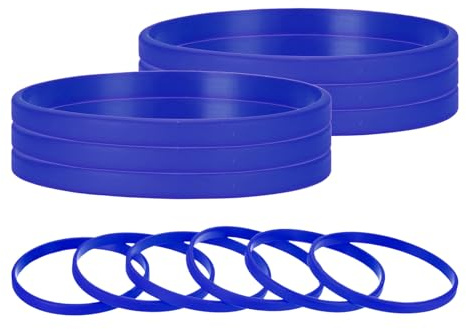 TIXIPEM 12-Pack Rubber Bracelets 7.1IN Cir Silicone, Dark Blue | Blank Silicone Rubber Wristband, for Sports Team, Gym Events, Men Women Teen Party