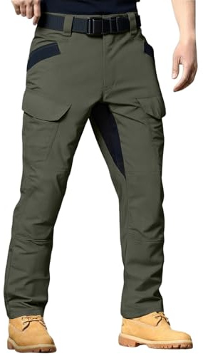 Pantalon Cargo Hombre De Trabajo Para Hombre Chino Talla Grande Tácticos Laboral Pants Caza Invierno Cómodos Chandal Moto Termico Largos Moda Casual Deporte Elasticos Multibolsillos 2#verde XL