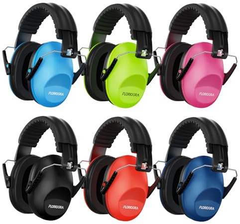 Floriogra Paquete de 6 protectores auditivos para niños, para autismo, niños de 3 a 16 años, auriculares con cancelación de ruido para niños, para conciertos, espectáculos aéreos, fuegos artificiales
