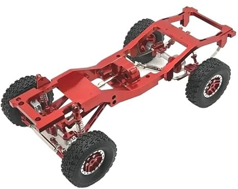 LEWAGH MN82 LC79 Metal Frame Chassis Kit with Axle Gearbox Tires Links Pull Rod Shock Absorber Mount Spring Fastenings RC Car Upgrades(Silver)
