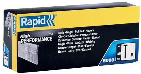 Snabb naglar typ 8, 35 mm dammstift 18 Ga, 5 000 st. Stor förpackning, för tacker, tryckluftspikar och elektriska spikar