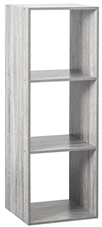 5five - Étagère Colonne Modulable Mix'n'Modul - Effet Chêne Gris, 3 Cases, H 100,5 cm - Meuble de Rangement pour Salon, Chambre, Bureau