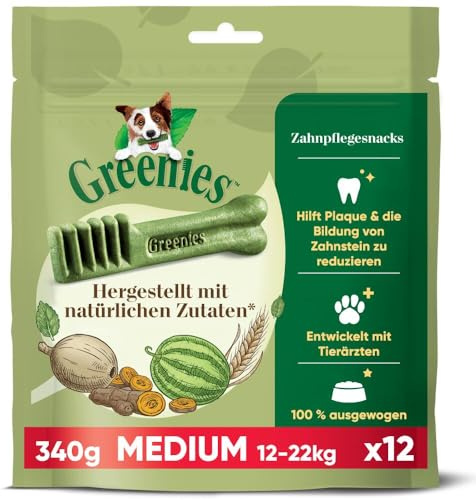 Greenies Snack Dental 100% Natural para Perros Medianos 6x340g