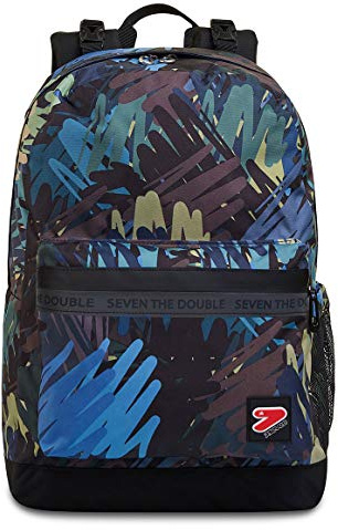 Seven ZAINO REVERSIBILE CON CUFFIE - THE DOUBLE STROKE BRUSH, Mono Scomparto, Tasche multifunzione, Per bambini, Ragazzi e adulti, Scuola e tempo libero