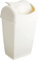 OptiProducts 50L Swing Top Bin Plastic Waster Paper Rubbish Recycle Bin Home Office Kitchen Room (Cream)