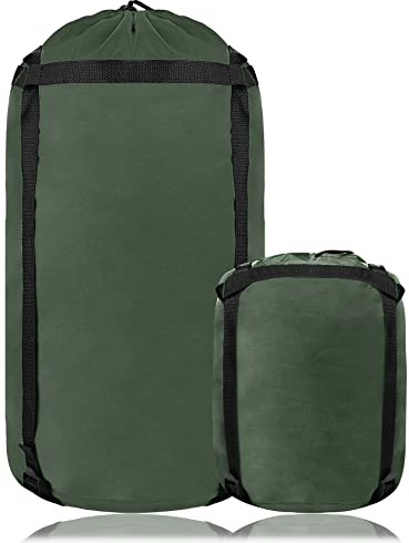 YINXN Ultra 46L Lightweight Waterproof Compression Stuff Sack for Sleeping Bag - Large Capacity Compact Nylon Storage Bag for Camping, Hiking, Backpacking Gear, Green