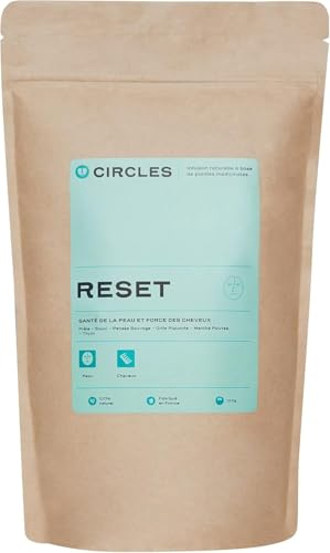 Circles RESET – Infusion Naturelle Peau & Cheveux à Base de Plantes Médicinales – Effet Anti-Âge, Stimule le Collagène et Renforce le Cuir Chevelu – 1 Sachet/100g (RESET)