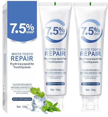 2 Piezas Hidroxiapatita Pasta De Dientes, Dental Blanqueadora Sin Fluoruro, Limpieza Profunda Para Cuidado Bucal