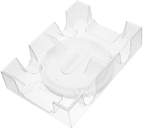 YARNOW Porte Carte Rotatif en Plastique Plateau à Cartes Support de Rangement Design Simple et Surface Lisse pour Deux Jeux de Poker