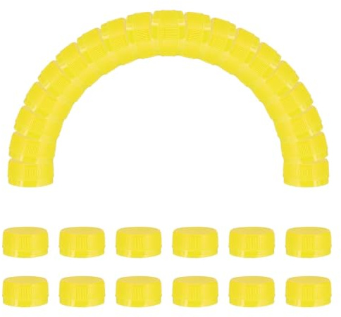 sourcing map 50pcs Plastic Bottle Caps Bottle Screw Lid Top Light Yellow | 30mm Water Bottles Top Cap,for DIY Development,Imagination Intelligence Craft Scrapbook Creative Gifts