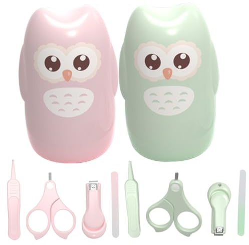 LOLIPPYY Kit de Cortaúñas Cuidado de Uñas del Ñiño para Recién Nacidos con Tijeras Seguras de Acero Inoxidable y Estuche de Almacenamiento Ligero y Compacto