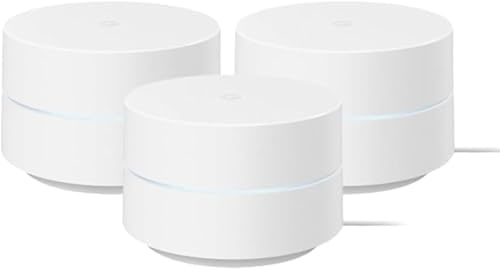 Google WiFi - AC1200 - Mesh WiFi Router System Bundle (3-Pack) - 4500 Sq Ft Coverage - Retail Packaging - Easy Setup, Seamless Signal for Smart Home Devices - Snow