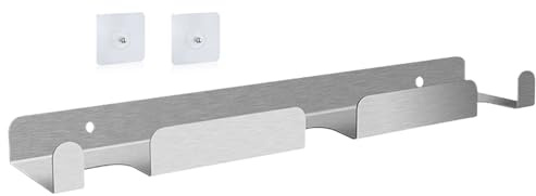 Cáscara de pizza - Estante de almacenamiento de acero inoxidable montado en la pared para cáscaras de pizza, estante de cocina, utensilios de cocina, cepillos, espátulas, cucharas | Organizador de res
