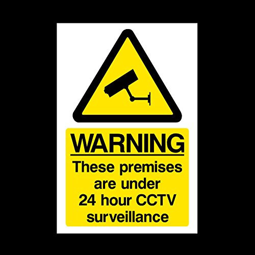 CCTV 24hr Surveillance Plastic Sign - Security, Camera, Closed Circuit TV, Warning Safety (MISC12)