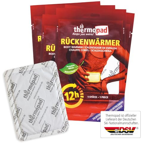 THERMOPAD Rückenwärmer – DAS ORIGINAL: 5 x Wärmepads für 12 Stunden Wärme I Sofort einsatzbereite Pads I Extra warme Wärmekissen-Pads, auch geeignet als Nackenwärmer, Schulterwärmer & Nierenwärmer