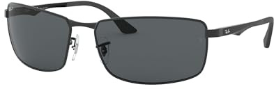Ray Ban Unisex Sonnenbrille RB3498, Gr. X-Large (Herstellergröße: 61), Schwarz (Gestell: schwarz-matt, Gläser: grau polarisiert 006/81)