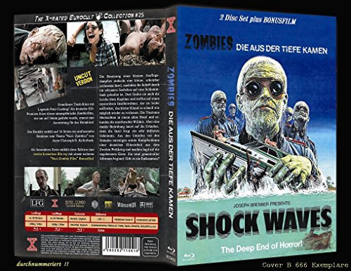 SHOCK WAVES - ZOMBIES DIE AUS DER TIEFE KAMEN Uncut Mediabook Limited Edition ( 666 Stück ) BLU-RAY + DVD Cover B incl. Nazi Zombie Bonusfilm