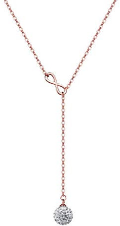 Philip Jones Rose Gold Plated Infinity Lariat Necklace Created with Zircondia® Crystals