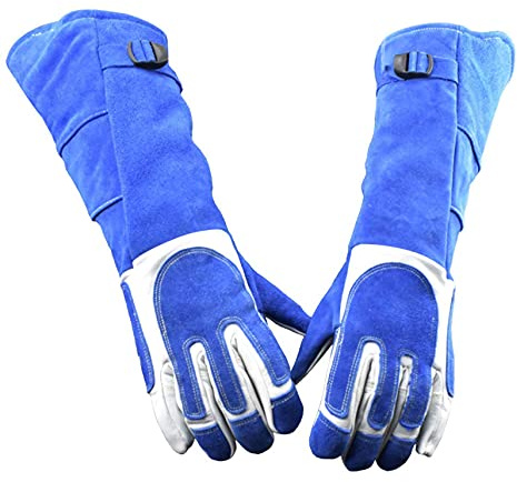 Antimordida Guantes para mascotas Cuero Suave Espesar Guantes resistentes a los arañazos Guantes de protección a prueba de mordeduras (M)