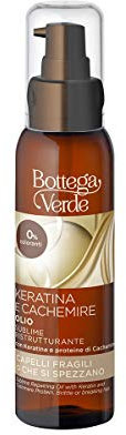 Bottega Verde - Keratina e Cachemire - Olio sublime ristrutturante (100 ml) - capelli fragili o che si spezzano