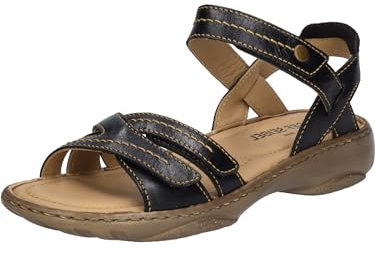 Josef Seibel Damen Riemchensandalen Debra 62, Frauen Sandalen,Weite G (Normal),Freizeitschuhe,offene Schuhe,Strandschuhe,schwarz,42 EU