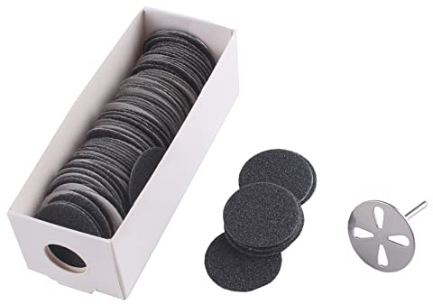 MZCMSL 100pcs Sandpaper Discs and 1pcs Metal Nail Bit,#80 Grit(Coarse)