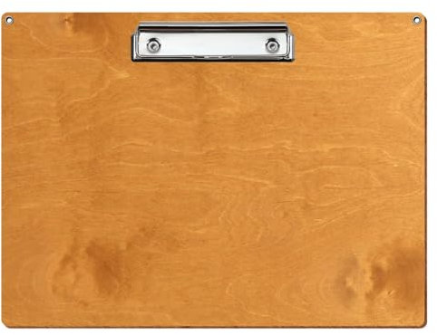 Bütic Holz Klemmbrett Standardform Birnbaum für DIN A3 A4 A5 A6 mit 2 Ösen aus 3mm starkem Birkensperrholz mit Klarlack versiegelt