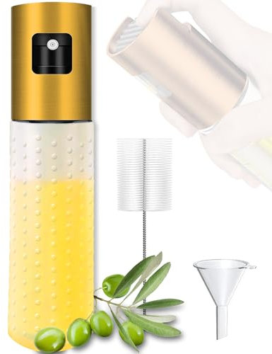 IRAINSUN Spruzzatore Nebulizzatore Olio,Friggitrice ad Aria Spruzzino per Olio Oliva,Bottiglia Spray Vetro da Cucina in Acciaio Inossidabile,Bottiglia di Aceto,BBQ,Cucinare,Forno,Grigliare,Insalata