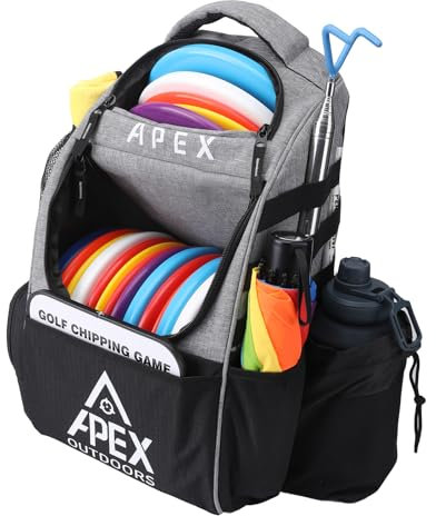 Apex Outdoors Discgolftasche, großer Discgolf-Rucksack für über 21 Scheiben, langlebig und leicht, mit mehreren Aufbewahrungstaschen