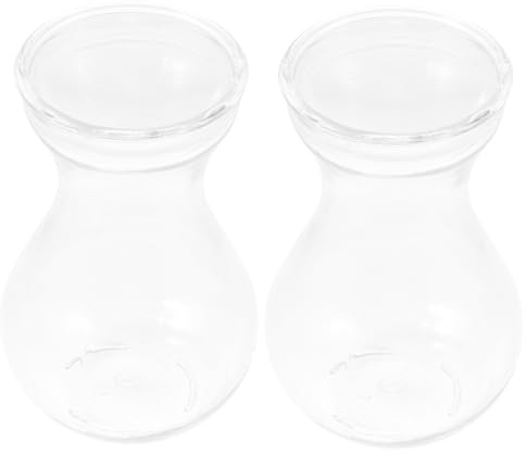Holibanna 2pcs Hyacinth Vase Small Glass Vases Unique Flower Plant Decor Retro Glass Hydroponic Hyacinth Bulbs Mini Ornament Adornment Simple Desktop Flowers