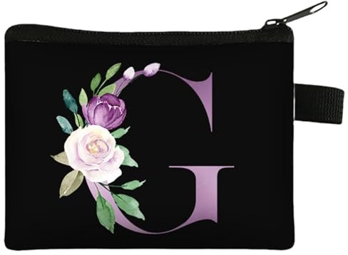 FAVORTALK Girls Purse Small Coins Pouch for Handbag Women's Coin Purses & Pouches Change Holder with Zipper Coin Change Pocket Initial Purse Floral Money Pouch - 43409
