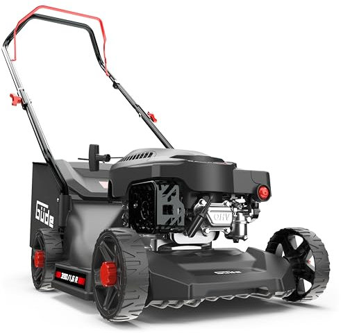 Güde Cortacésped Eco Wheeler 390 1,6 R (Motor de Gasolina de 4 Tiempos 1,6/2 (kW/PS), Ancho de Corte 390 mm, Dispositivo de Pesca de 35 L, Ajuste de Altura de Corte 30 – 66 mm, siega, recolección,
