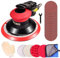 Pneumatic Air Sander 6 Inch DA Palm Sander, High Speed Random Orbital Sander for Woodworking & Auto Polishing (including 12 sandpaper + 4 polishing pads + accessories)