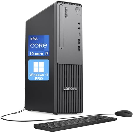 Lenovo ThinkCentre Neo 50t Tower Computadora de sobremesa, Intel Core i7-13700 de 16 núcleos, 64 GB de RAM, 4 TB SSD, 3 puertos de monitor (DP+HDMI+VGA), WiFi, RJ-45, USB-C, lector de tarjetas, KB con